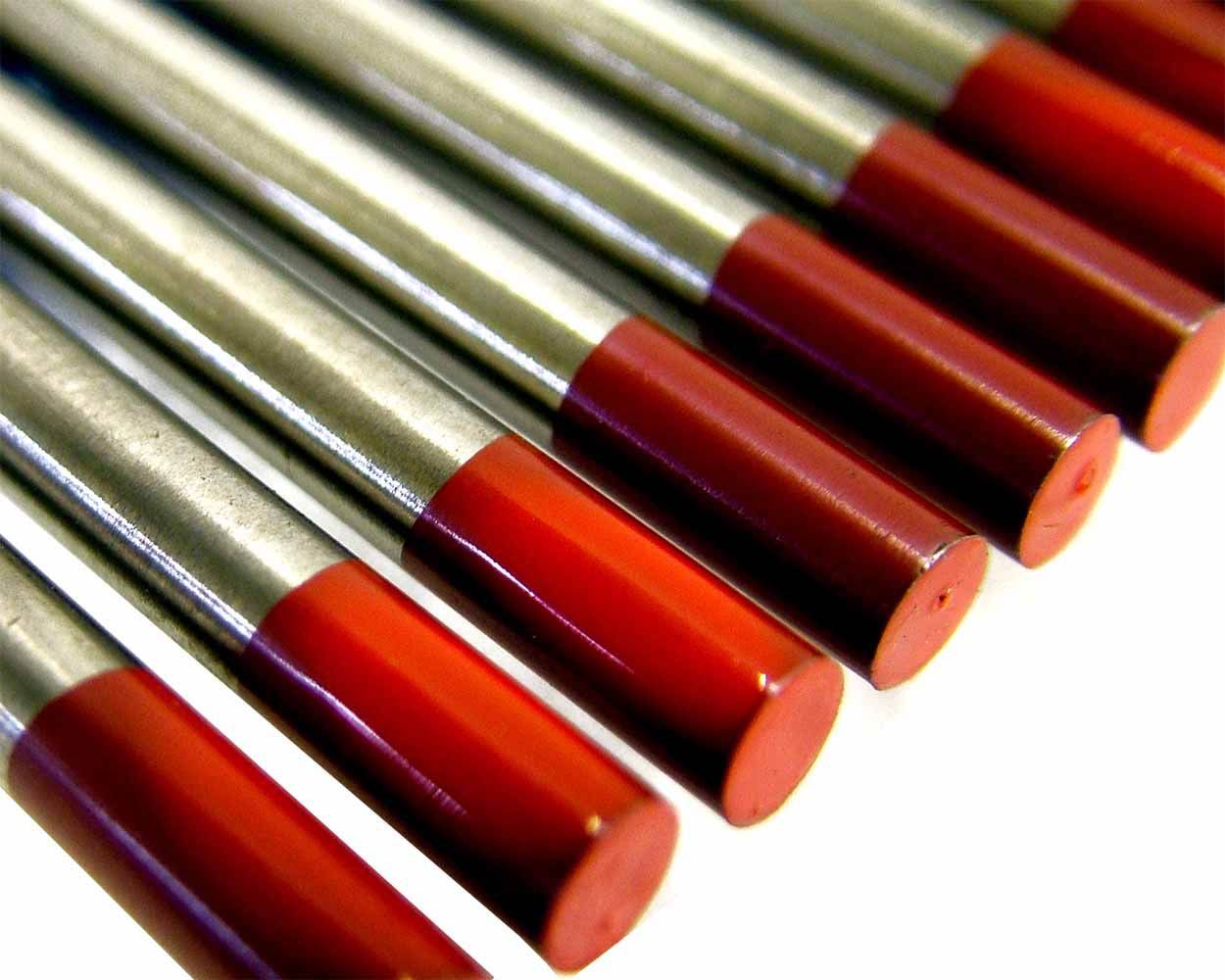2% thoriated WT20 Rouge soudage TIG electrode tungstene Lot de 10-2,0 x 150mm & 5/64 x6 
