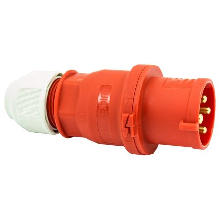 415V 32A 4 Pin Red Plug IP44 6H