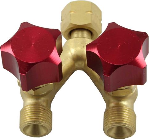 Double Outlet Gas Valve Y piece (Left Hand)