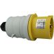 110V 32A 3 Pin Yellow Plug IP44 6H