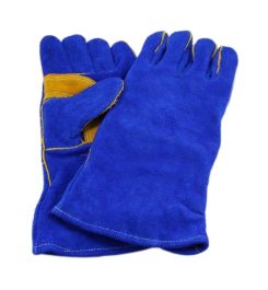 Welding Gloves With Blue Leather & Kev lar Stitches Men's Size Only 