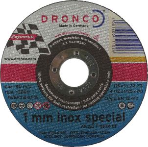 4.5 inch Dronco INOX Metal Cutting Disc (1mm)
