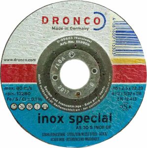 4.5 inch Dronco INOX Stainless Steel Cutting Disc