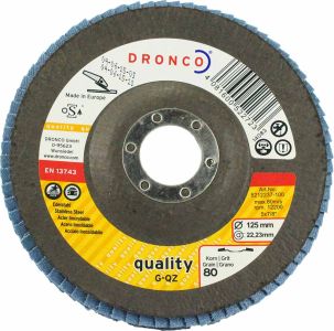 Dronco  Zirconium Flap Disc 80 Grit 5 inch (Tapered)