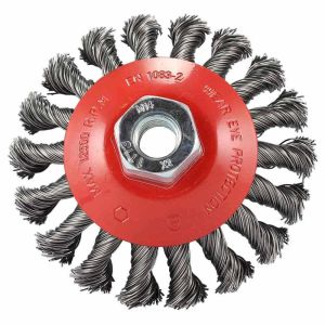 Dronco 100mm Heavy-duty tapered wire brush wheel