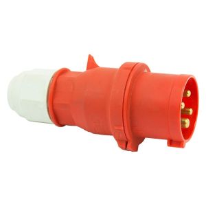 415V 16A 4 Pin Red Plug IP44 6H