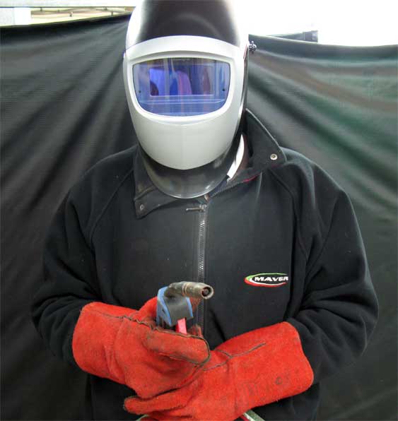 MIG welding safety clothing and mask