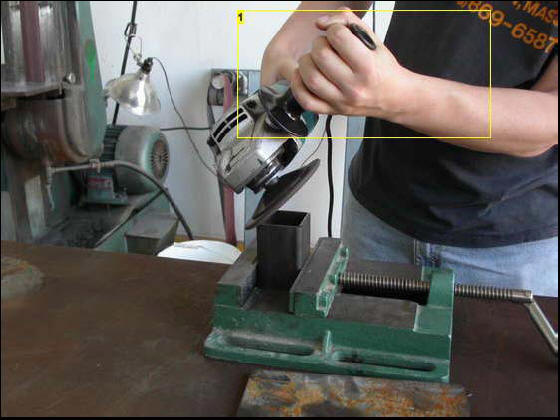 grinding metal before welding