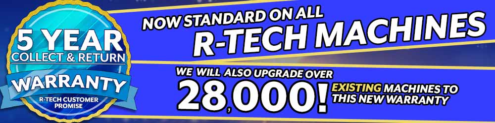 5 Year Warranty Now standard on all machines